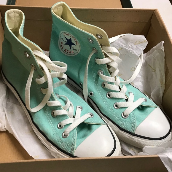 Y2K Converse Chuck Taylor All Star Mint Green High Tops Women's 9 - Picture 1 of 11